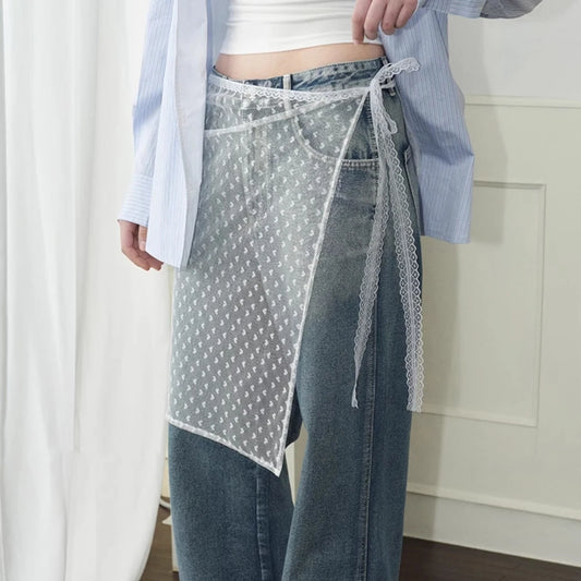 Wrap Skirt Lace Up Matching Pants